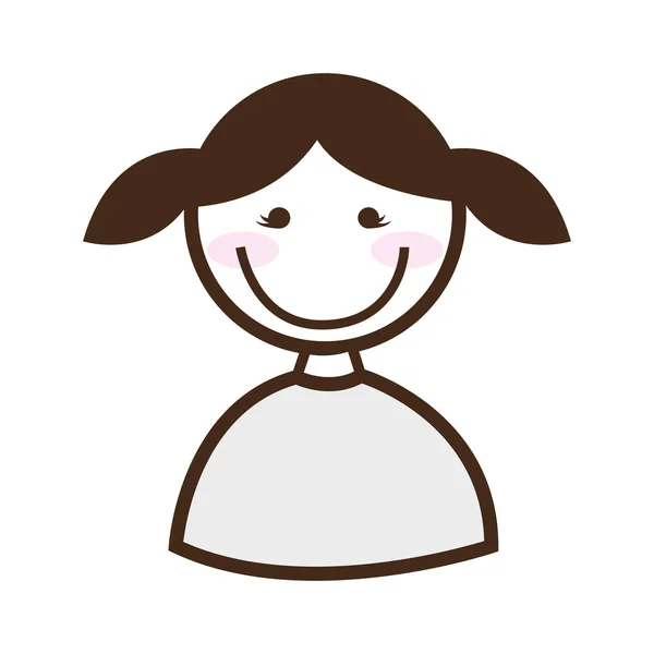 Femme heureuse icône isolée design — Image vectorielle