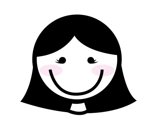 Lycklig kvinna isolerad ikon design — Stock vektor