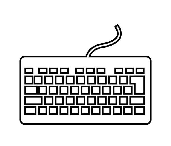 Teclado do computador design de ícone isolado —  Vetores de Stock