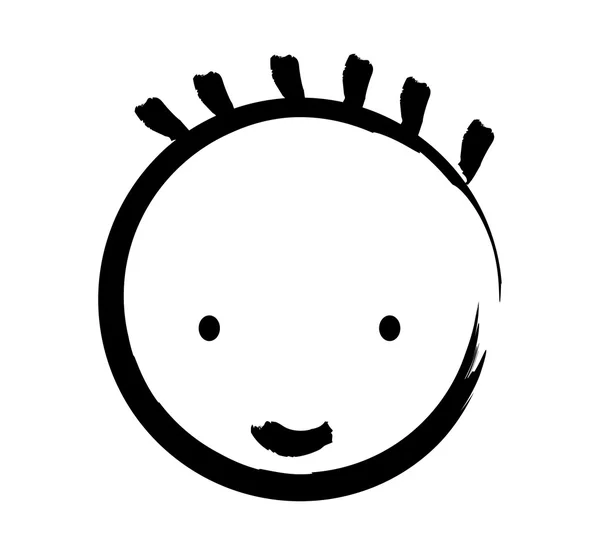 Ansikte pojke dras isolerade ikon design — Stock vektor