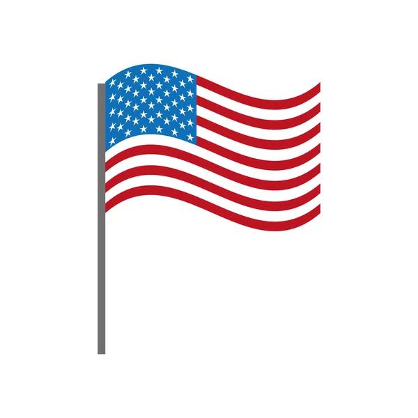 Ηνωμένες Πολιτείες σημαία απομονωθεί εικονίδιο σχεδιασμός — Διανυσματικό Αρχείο