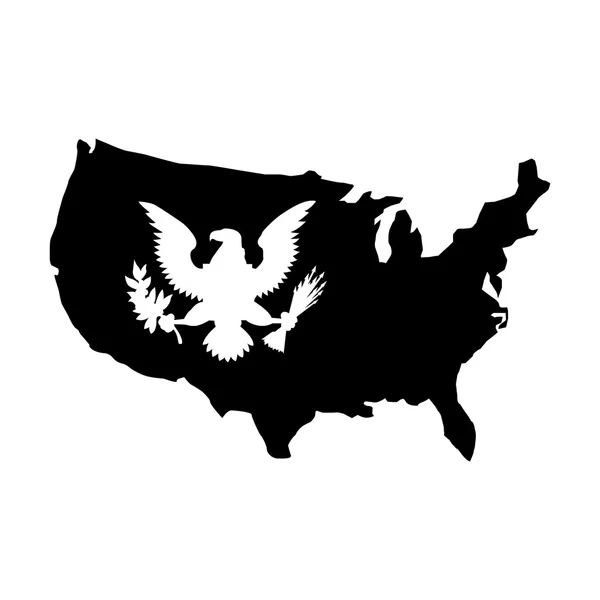 American Eagle emblema design ícone isolado — Vetor de Stock