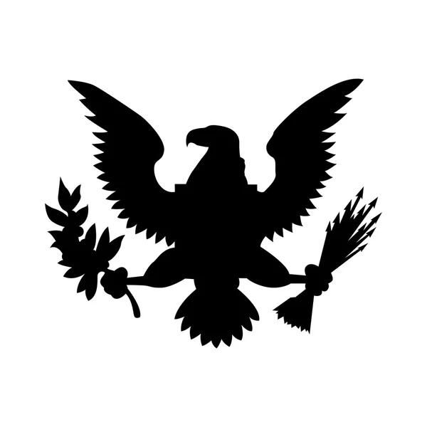 American eagle emblème isolé icône design — Image vectorielle