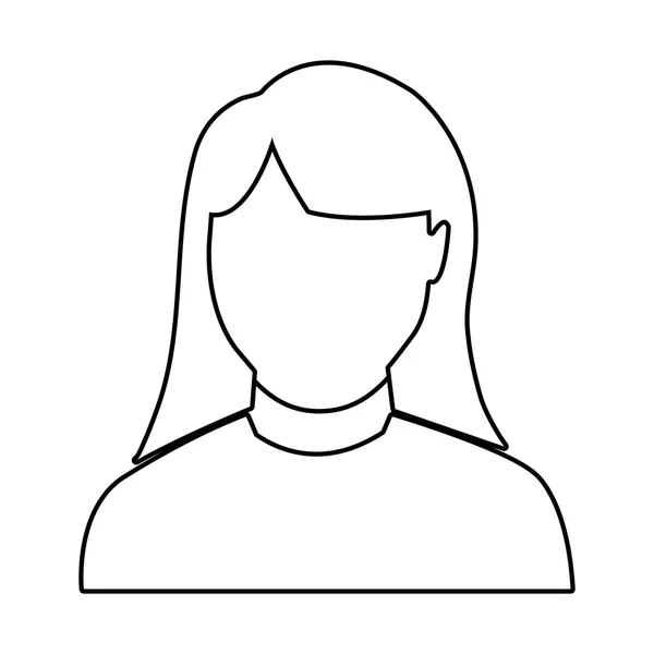 Mujer avatar sobre fondo aislado, vector gráfico — Vector de stock