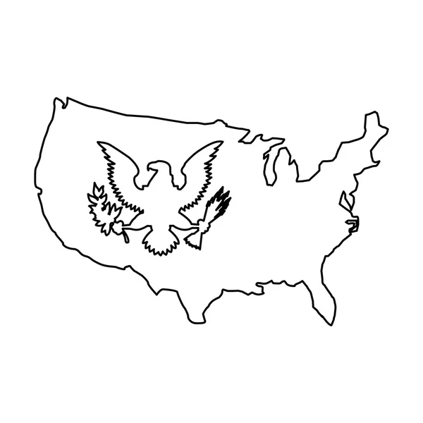 Amerikanisches Adler-Emblem isoliert Icon-Design — Stockvektor