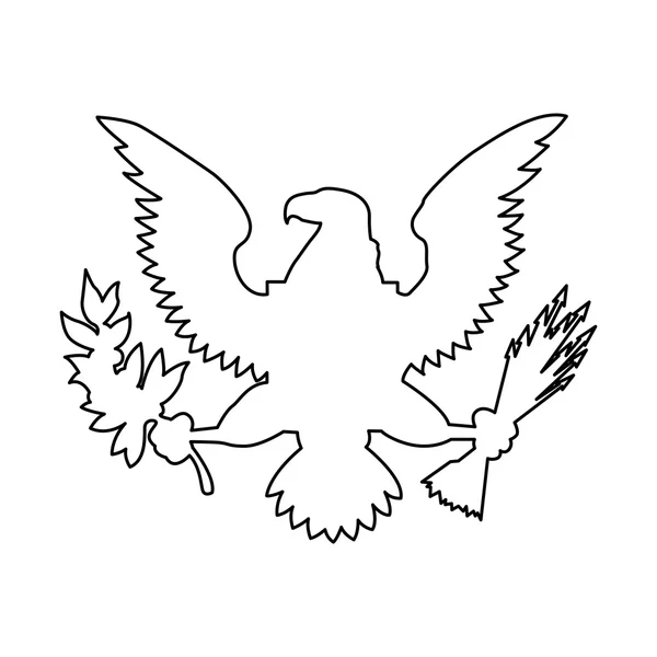 アメリカン ・ イーグル紋章分離アイコン デザイン — ストックベクタ
