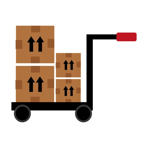 Box on freight car, vector graphic — Stock Vector