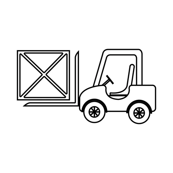 Carro de carga com caixa no lado vier, gráfico vetorial — Vetor de Stock