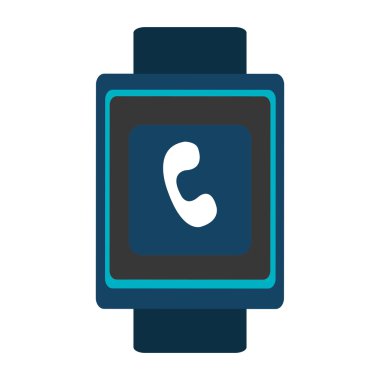 renkli ortam simgesi, vektör grafiği ile mavi smartwatch