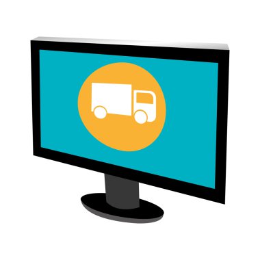 renkli elektronik cihaz ekran ve medya simgesi, vektör grafiği