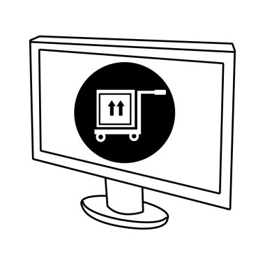 ortam simgesi, vektör grafiği ile elektronik cihaz ekran