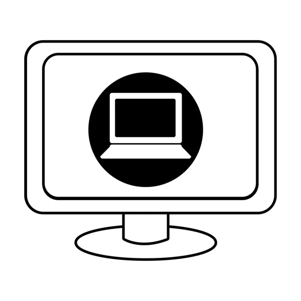 Dispositivo elettronico con icona del commercio, grafica vettoriale — Vettoriale Stock