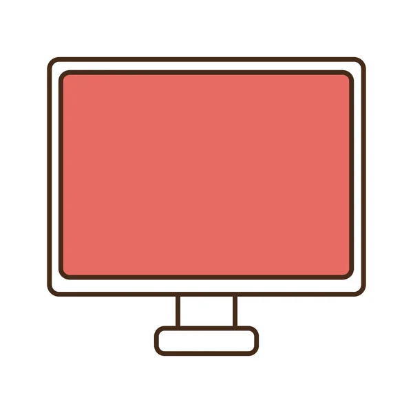 Dispositivo electrónico blanco con pantalla colorida, gráfico vectorial — Vector de stock