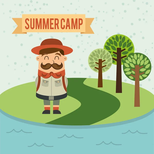 Summer camp design — Stock Vector