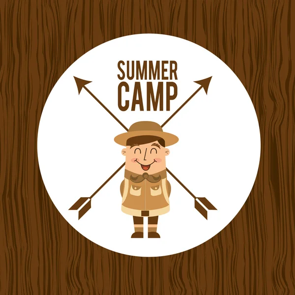 夏キャンプ デザイン — ストックベクタ