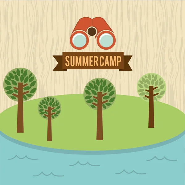 Yaz kampı tasarım — Stok Vektör