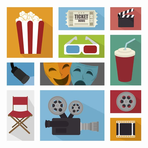 Σχεδιασμός ψυχαγωγία σινεμά — Διανυσματικό Αρχείο
