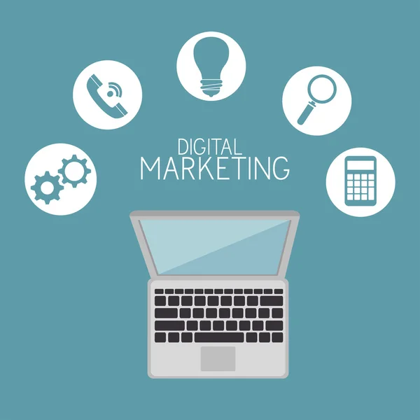 Progettazione marketing digitale — Vettoriale Stock