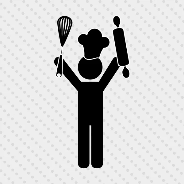 Diseño de silueta avatar chef — Vector de stock