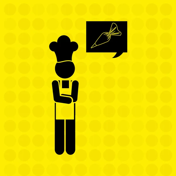 Design silhouette avatar chef — Vettoriale Stock