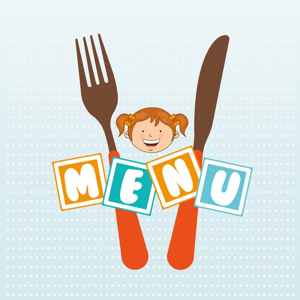 Menu enfants design — Image vectorielle