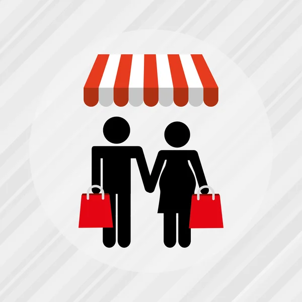 Personnes shopping design — Image vectorielle