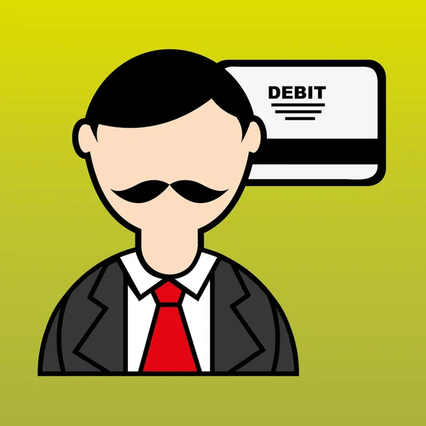 डेबिट कार्ड उपयोगकर्ता डिजाइन — स्टॉक वेक्टर
