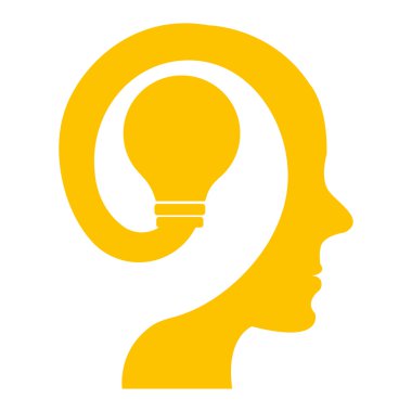 renkli insan kafası ampul ile