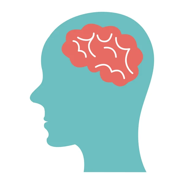 Modré lidská hlava s mozkem — Stockový vektor