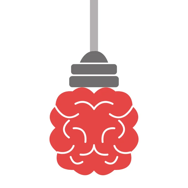 Тримач лампочки і червоний мозок — стоковий вектор
