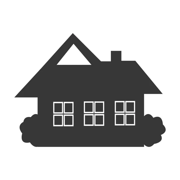 Zwart huis pictogram vooraanzicht — Stockvector