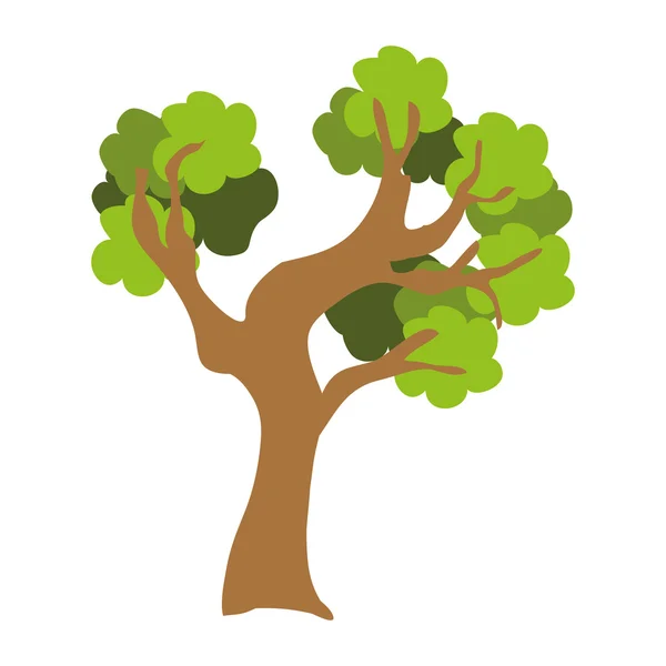 Árbol verde con tronco — Vector de stock