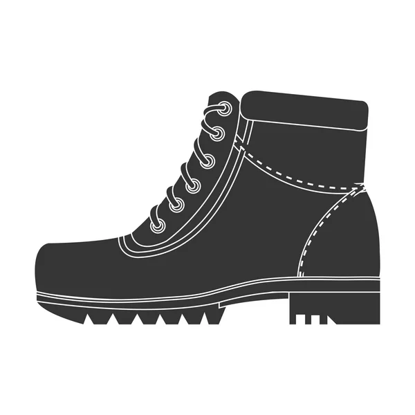 Botas negras con cordones — Vector de stock