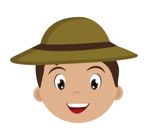 Avatar αγόρι με πράσινο καπέλο — Διανυσματικό Αρχείο