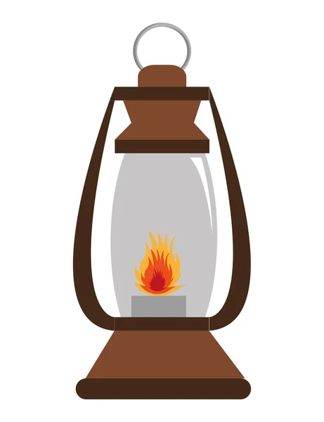 Windlicht met vlam pictogram — Stockvector
