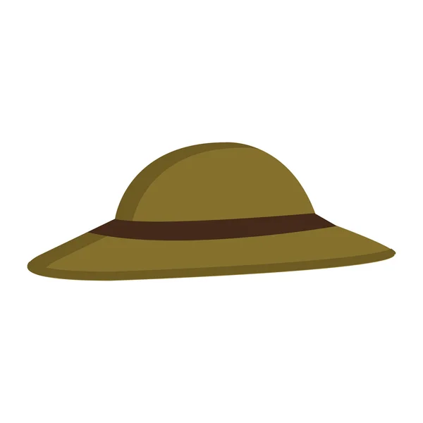 Grüner Hut mit brauner Schlaufe — Stockvektor