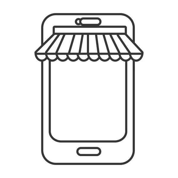 Smartphone con icono de rayas — Vector de stock