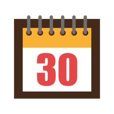 Kırmızı numarası ile renkli takvim