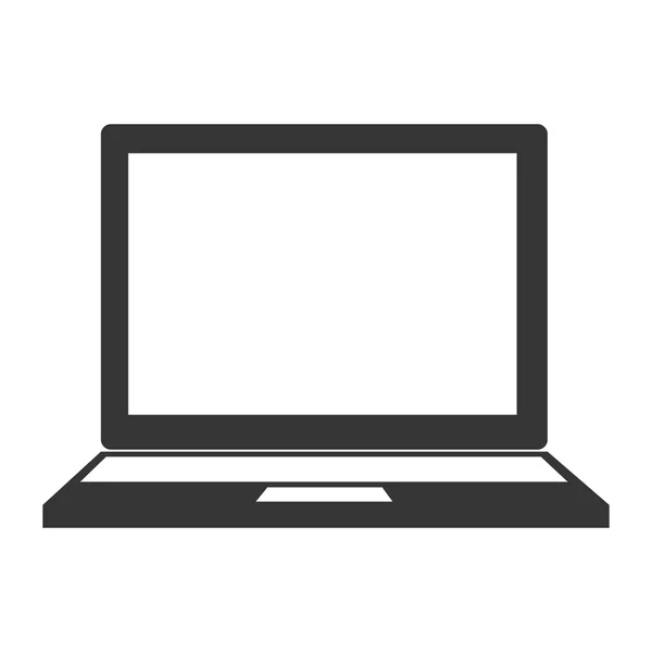 Laptop preto e branco — Vetor de Stock