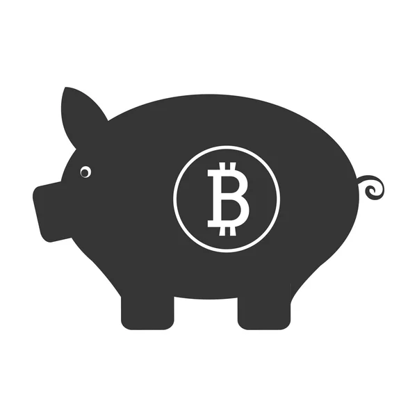 Black pig moneybox — Stock Vector