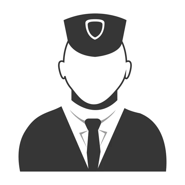 Polisen avatar bär svarta kläder — Stock vektor