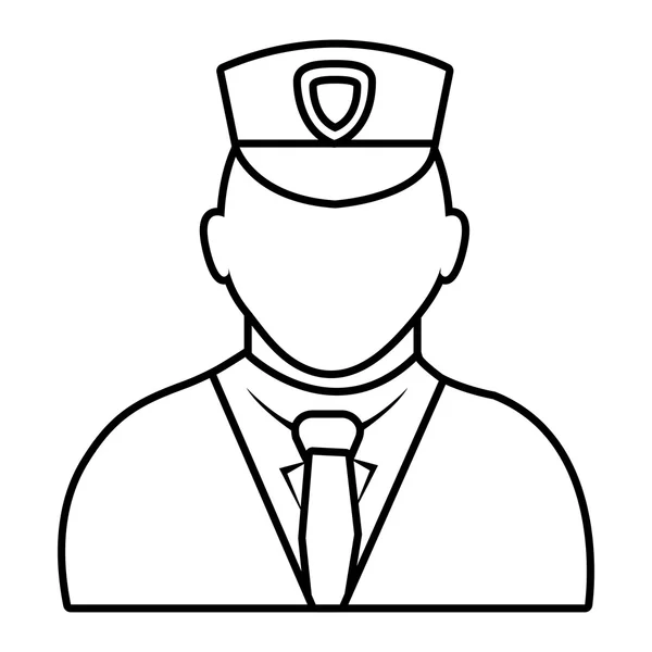 Rendőrség avatar visel fehér ruhát — Stock Vector