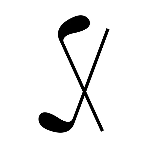 Черный бац для гольфа вид спереди — стоковый вектор