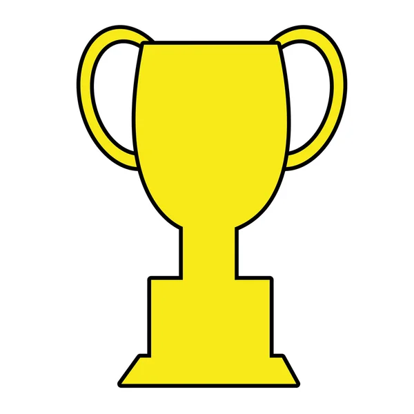 Yellow trophy icon front view — Stock Vector