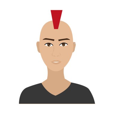 çizgi film avatar adam Önden Görünüm, vektör grafiği