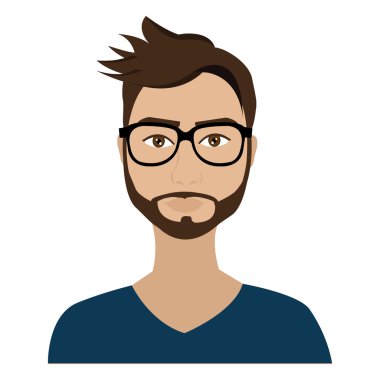 çizgi film avatar adam Önden Görünüm, vektör grafiği