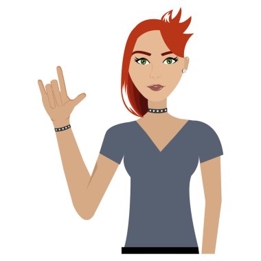 hipster avatar kadın renkli giysileri, vektör grafiği ile