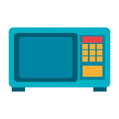 Mavi mikrodalga ile renkli kareler, vektör grafiği