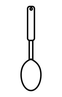 Beyaz mutfak kaşık, vektör grafiği