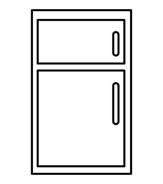 siyah ve beyaz buzdolabı, vektör grafiği